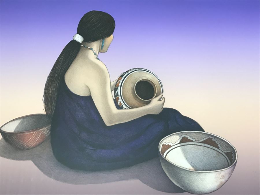 R.C. Gorman Limited Edition Lithograph Titled 'Indian Market' 1984 Signed 106 Of 200 26' X 35' With COA Estimate $4,700 [Photo 11]