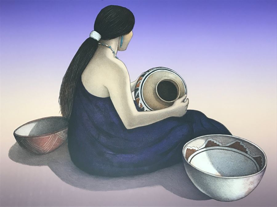 R.C. Gorman Limited Edition Lithograph Titled 'Indian Market' 1984 Signed 106 Of 200 26' X 35' With COA Estimate $4,700 [Photo 4]