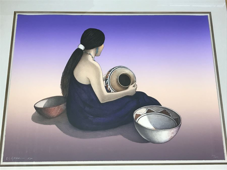 R.C. Gorman Limited Edition Lithograph Titled 'Indian Market' 1984 Signed 106 Of 200 26' X 35' With COA Estimate $4,700 [Photo 2]