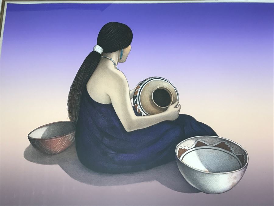 R.C. Gorman Limited Edition Lithograph Titled 'Indian Market' 1984 Signed 106 Of 200 26' X 35' With COA Estimate $4,700 [Photo 3]