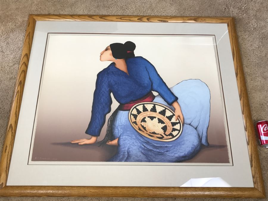 R.C. Gorman Limited Edition Lithograph Titled 'Woman With A Basket' 1984 Signed 31 Of 200 37' X 28' With COA Estimate $3,600 [Photo 2]