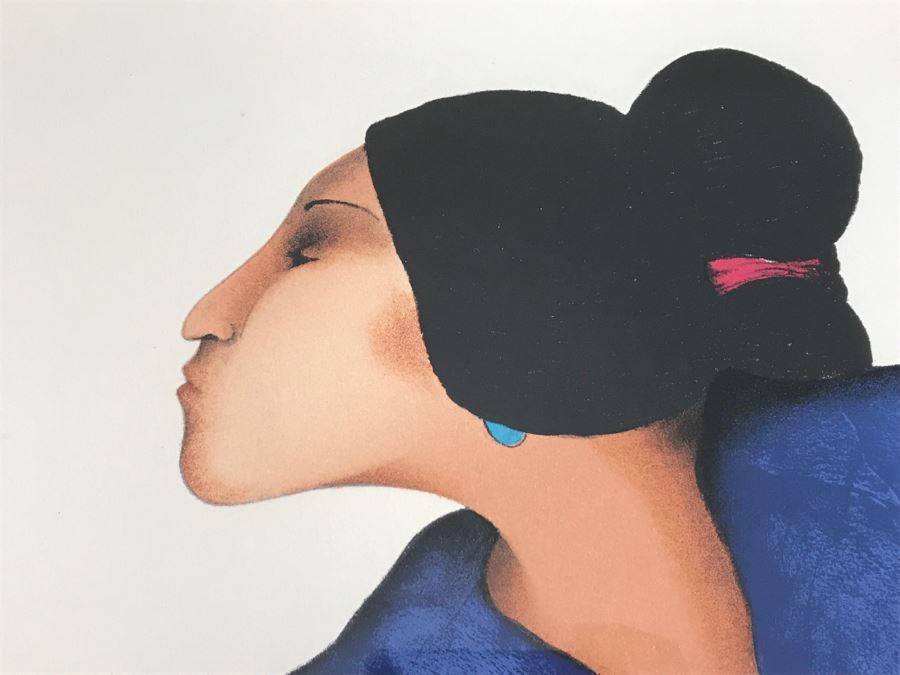 R.C. Gorman Limited Edition Lithograph Titled 'Woman With A Basket' 1984 Signed 31 Of 200 37' X 28' With COA Estimate $3,600 [Photo 4]