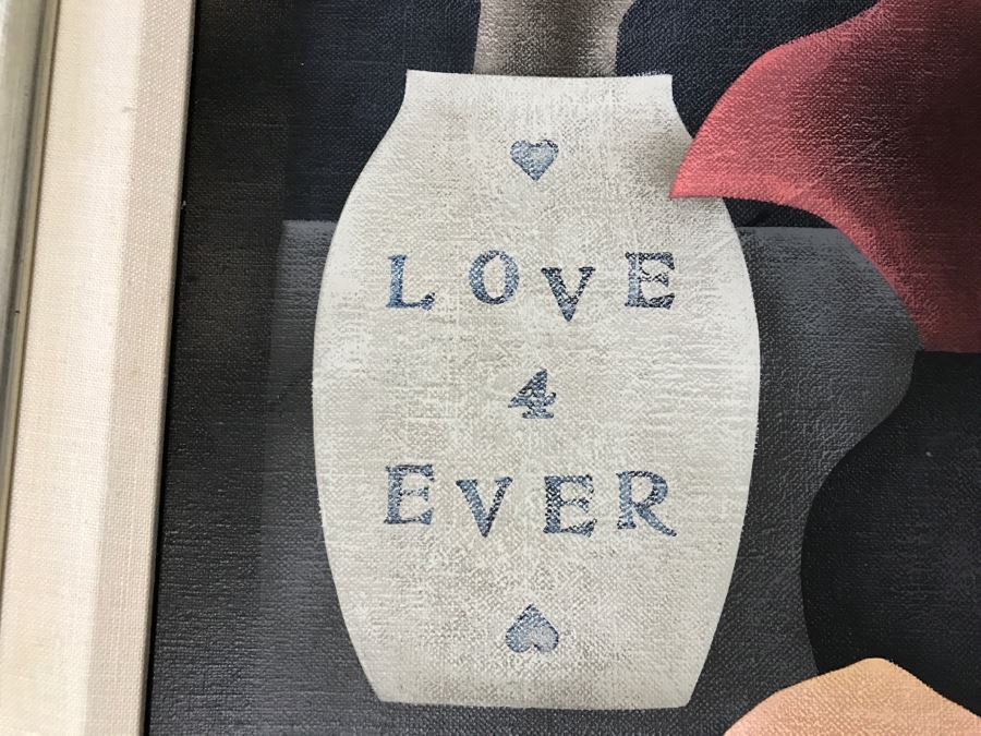 Carol Jablonsky Original Painting Titled 'Valentine Black Heart' 1991 48' X 23' Client Paid $8,800 [Photo 10]