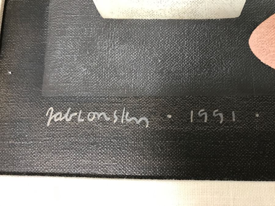 Carol Jablonsky Original Painting Titled 'Valentine Black Heart' 1991 48' X 23' Client Paid $8,800 [Photo 9]