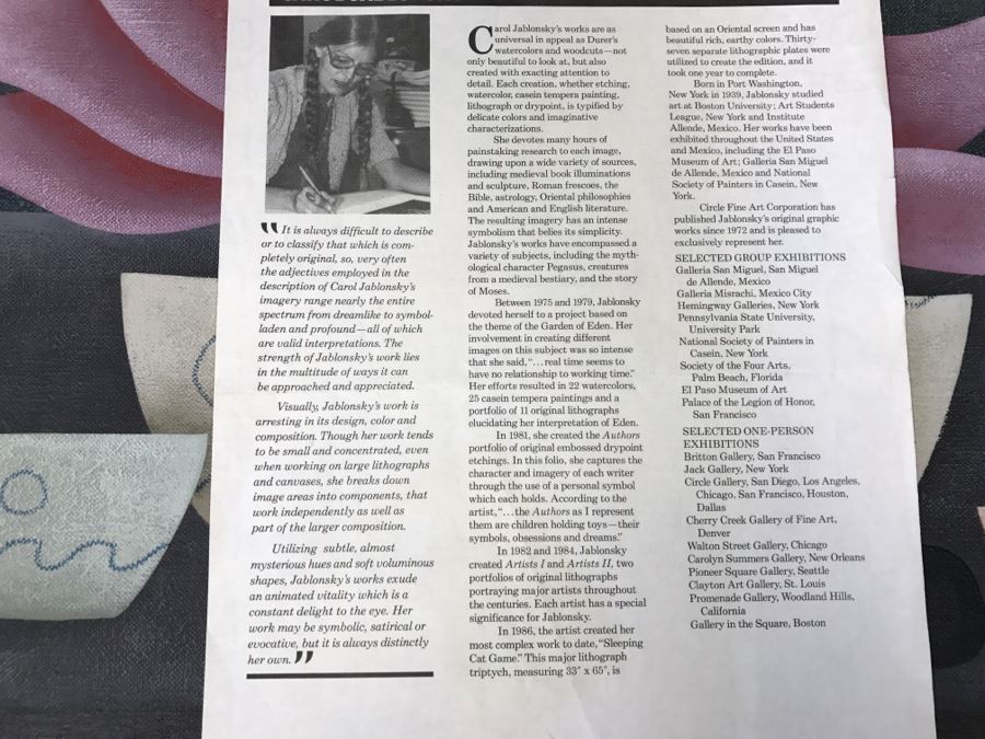 Carol Jablonsky Original Painting Titled 'Valentine Black Heart' 1991 48' X 23' Client Paid $8,800 [Photo 18]