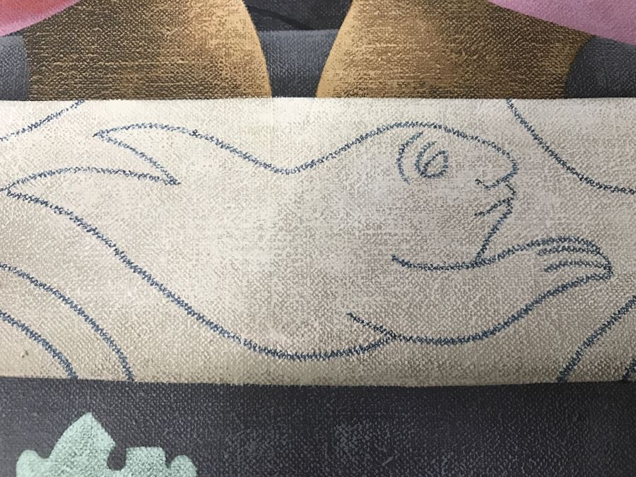 Carol Jablonsky Original Painting Titled 'Valentine Black Heart' 1991 48' X 23' Client Paid $8,800 [Photo 12]