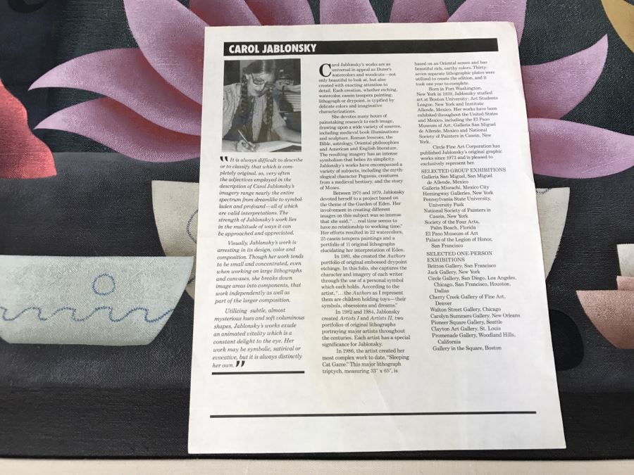 Carol Jablonsky Original Painting Titled 'Valentine Black Heart' 1991 48' X 23' Client Paid $8,800 [Photo 15]