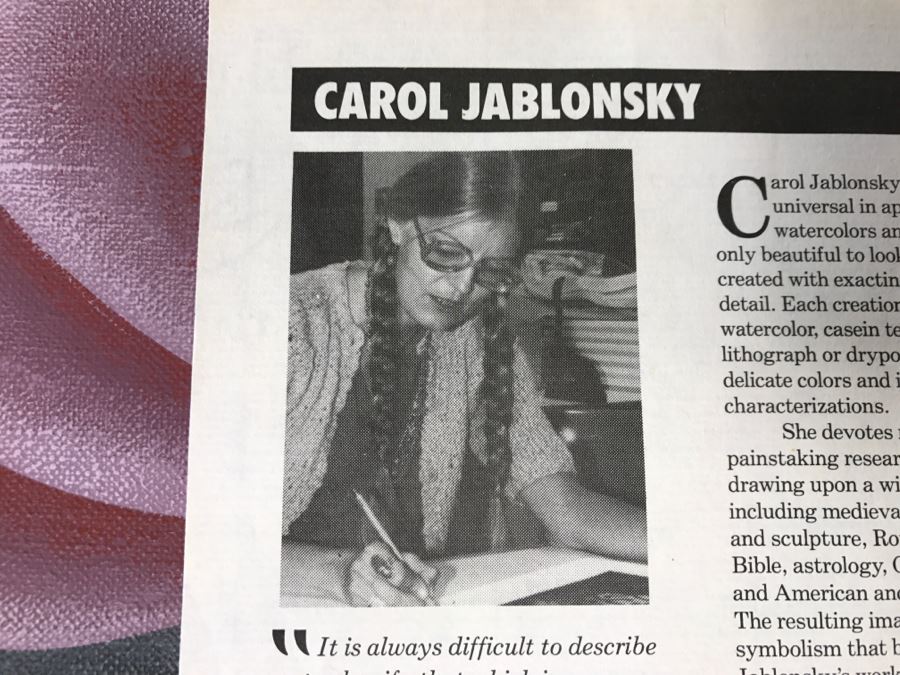 Carol Jablonsky Original Painting Titled 'Valentine Black Heart' 1991 48' X 23' Client Paid $8,800 [Photo 16]