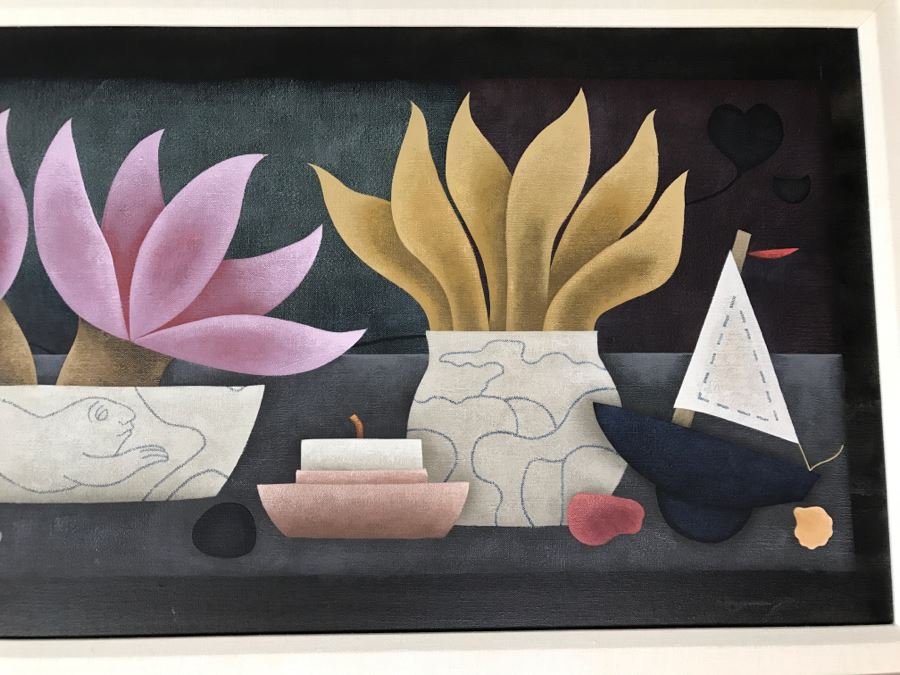 Carol Jablonsky Original Painting Titled 'Valentine Black Heart' 1991 48' X 23' Client Paid $8,800 [Photo 8]