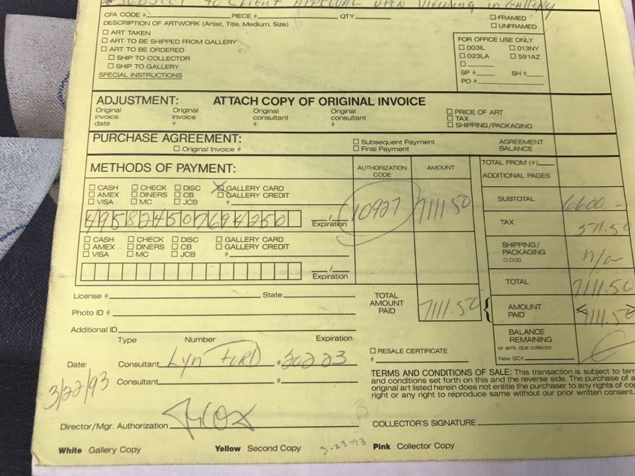 Carol Jablonsky Original Painting Titled 'Valentine Black Heart' 1991 48' X 23' Client Paid $8,800 [Photo 21]