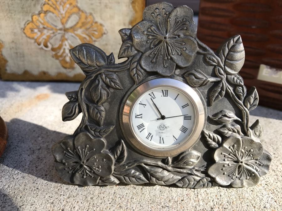 Home Decor Lot Includes A LENOX Pewter Clock [Photo 2]
