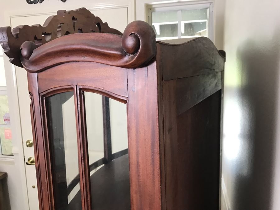 Carved Rosewood Curio Vitrine Cabinet [Photo 18]