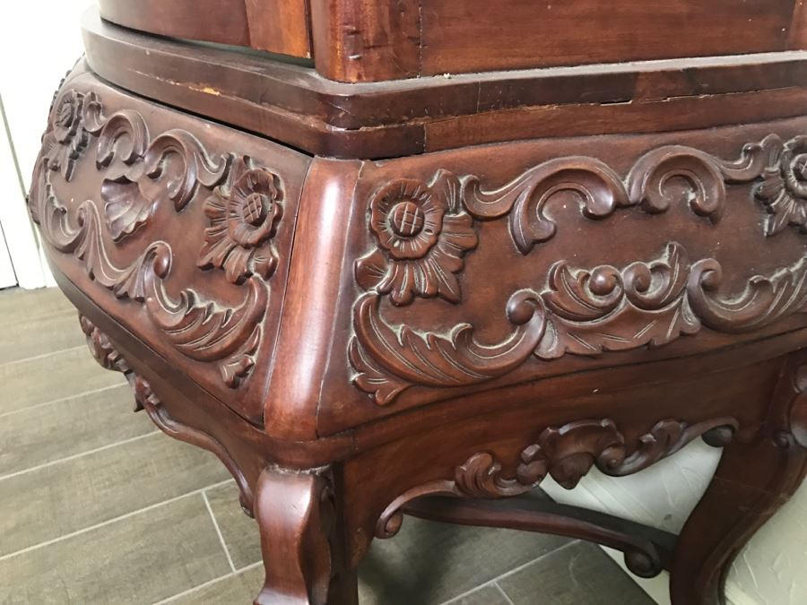 Carved Rosewood Curio Vitrine Cabinet [Photo 8]