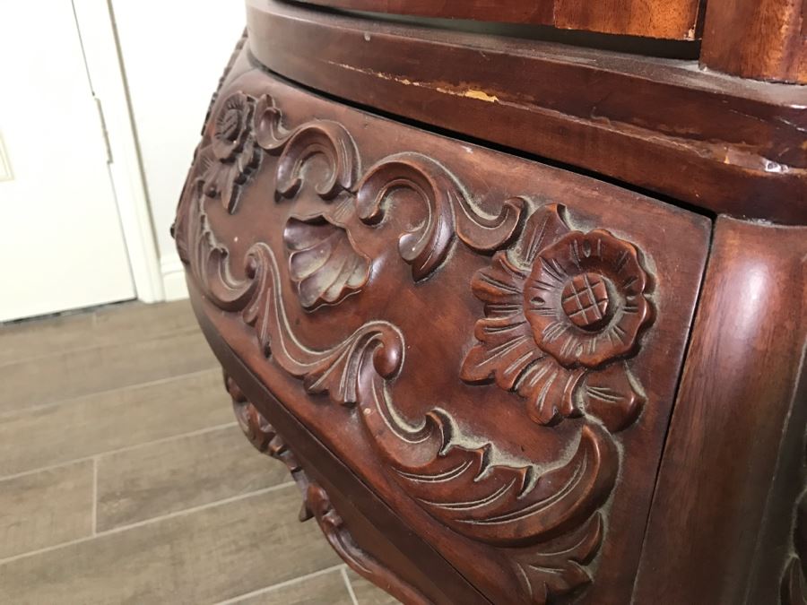 Carved Rosewood Curio Vitrine Cabinet [Photo 9]