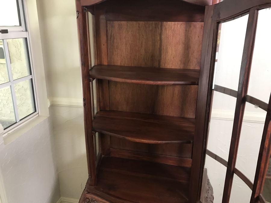 Carved Rosewood Curio Vitrine Cabinet [Photo 14]