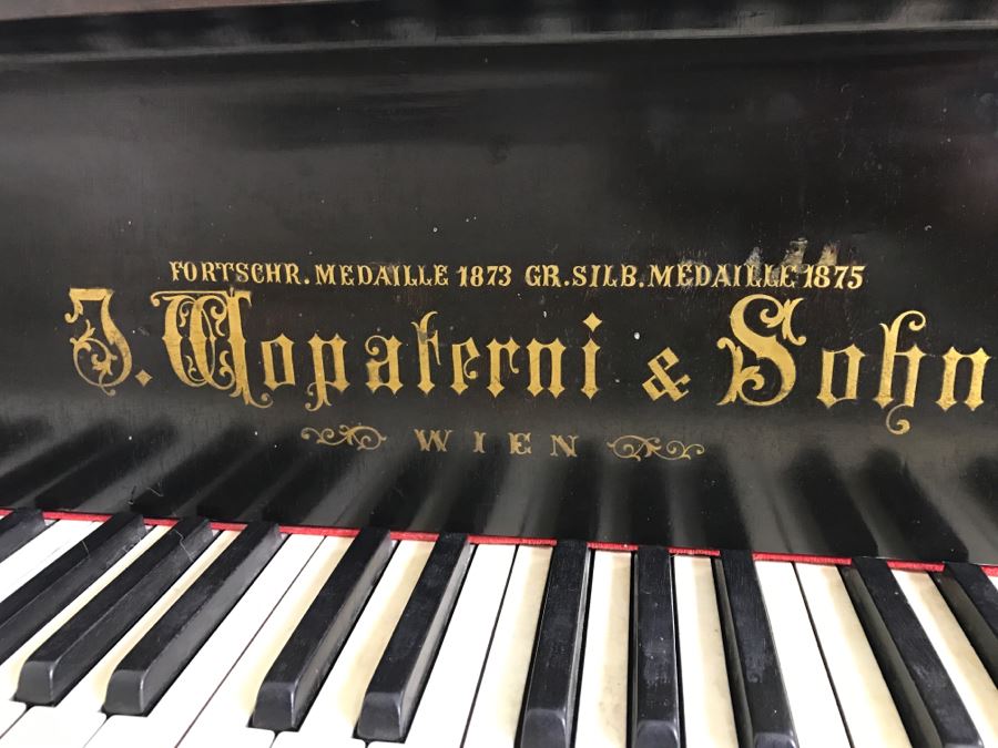  Late 19th Century Baby Grand Piano With Ivory Keys By Wopaterni & Sohn - Vienna, Austria [Photo 9]