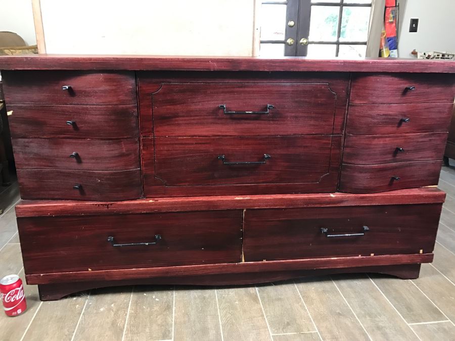 Painted Mid-Century Modern 8 Drawer Dresser By L.A. Period Furniture