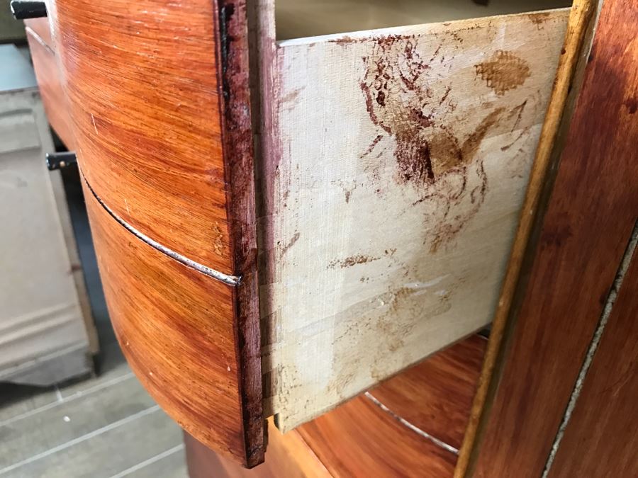 Painted Mid-Century Modern 5 Drawer Chest Of Drawers Dresser By L.A. Period Furniture [Photo 4]