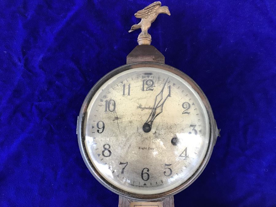 Antique E Ingraham Co 8 Day Banjo Clock [Photo 2]