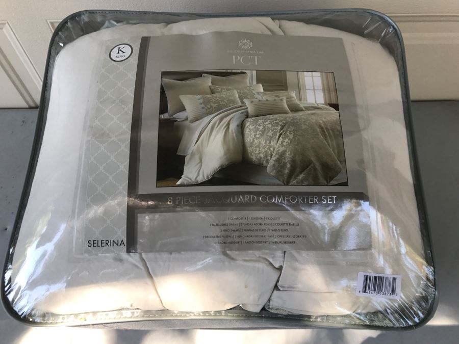 8 Piece King Size Jacquard Comforter Set [Photo 1]