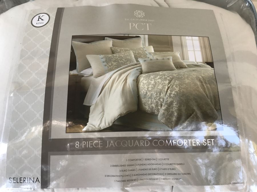 8 Piece King Size Jacquard Comforter Set [Photo 2]