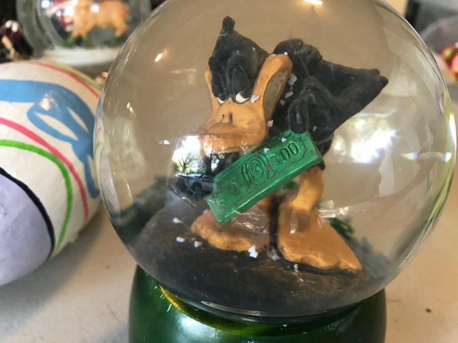 Huge Snow Globe Collection Mainly Holiday Themed Plus Decorations Featured On Table [Photo 3]