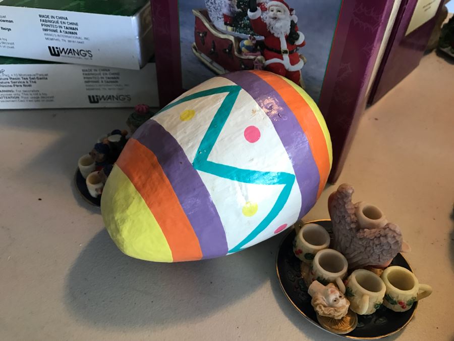 Huge Snow Globe Collection Mainly Holiday Themed Plus Decorations Featured On Table [Photo 21]