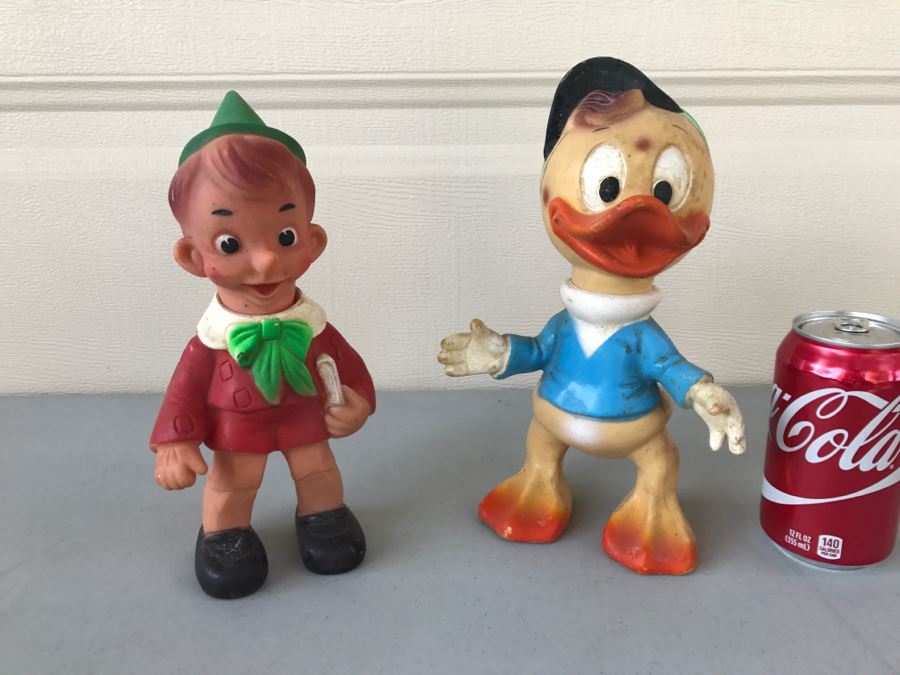 Vintage Italian LEDRA Vinyl Toys 1962 Louie Walt Disney Productions And Pinocchio