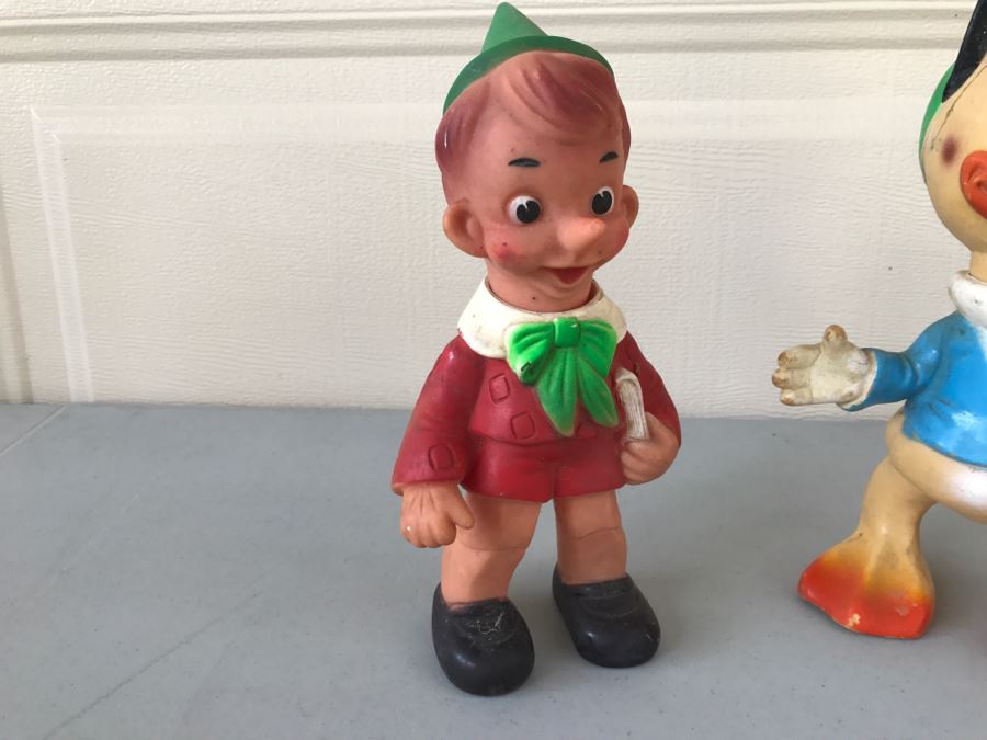 Vintage Italian LEDRA Vinyl Toys 1962 Louie Walt Disney Productions And Pinocchio [Photo 2]