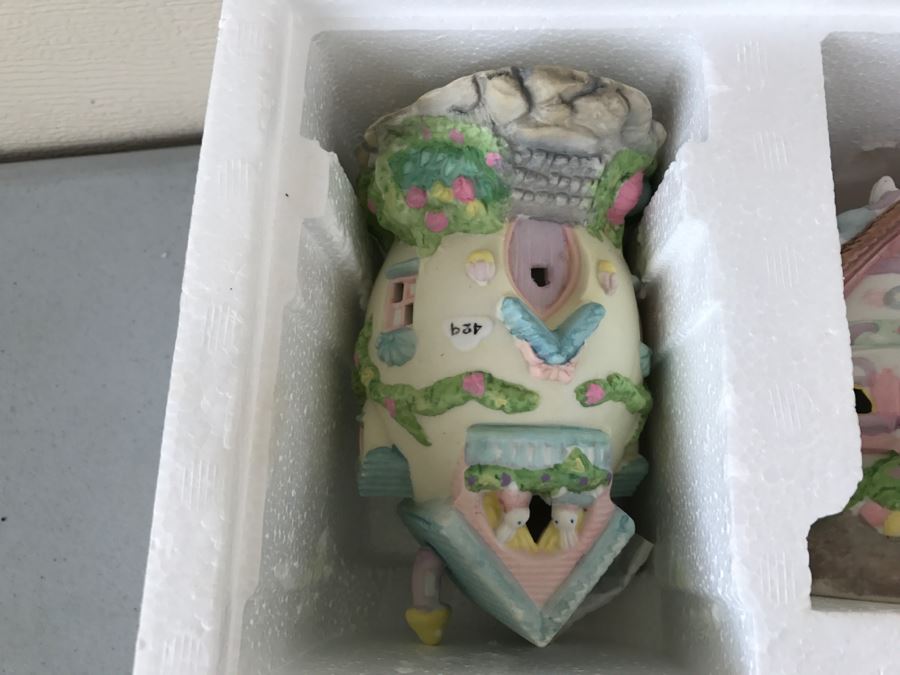 Porcelain Easter Village Set Plus Precious Moments Doll [Photo 7]