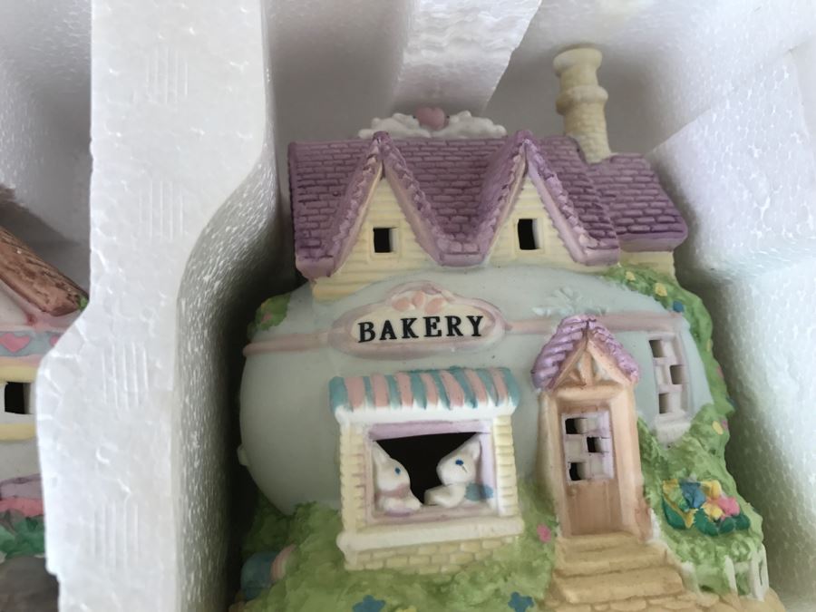 Porcelain Easter Village Set Plus Precious Moments Doll [Photo 4]