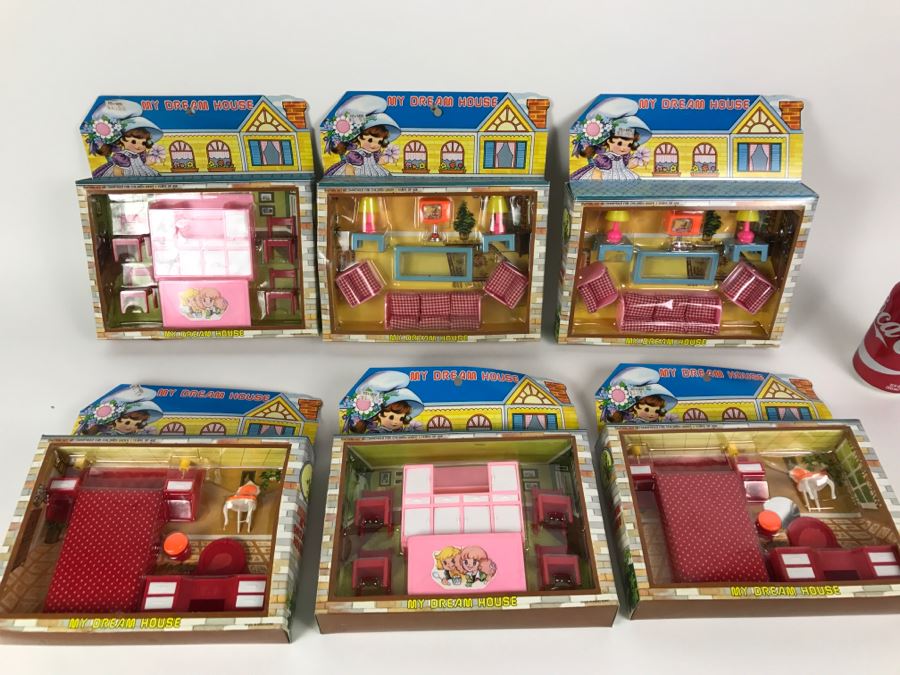 (6) New Doll House Furniture Sets + (2) New Take Along Town Sets [Photo 1]