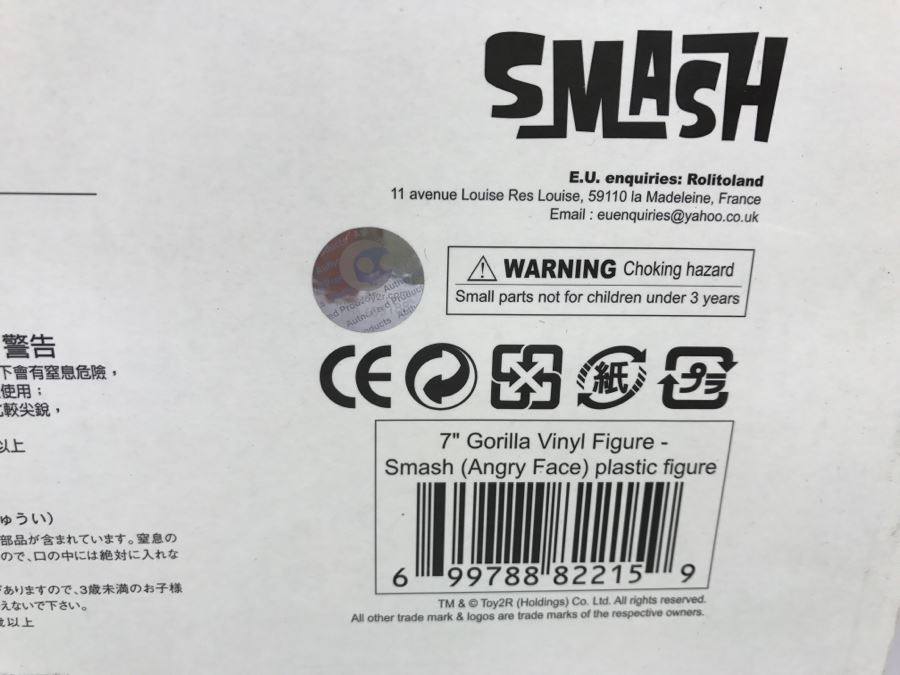 Joe Ledbetter Toy2r Smash 7' Gorilla Vinyl Figure (Angry Face) New In Box [Photo 14]
