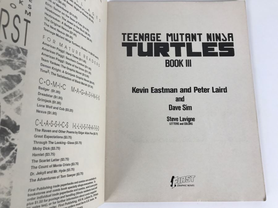 Teenage Mutant Ninja Turtles Book III First Graphic Novel Third Printing [Photo 11]