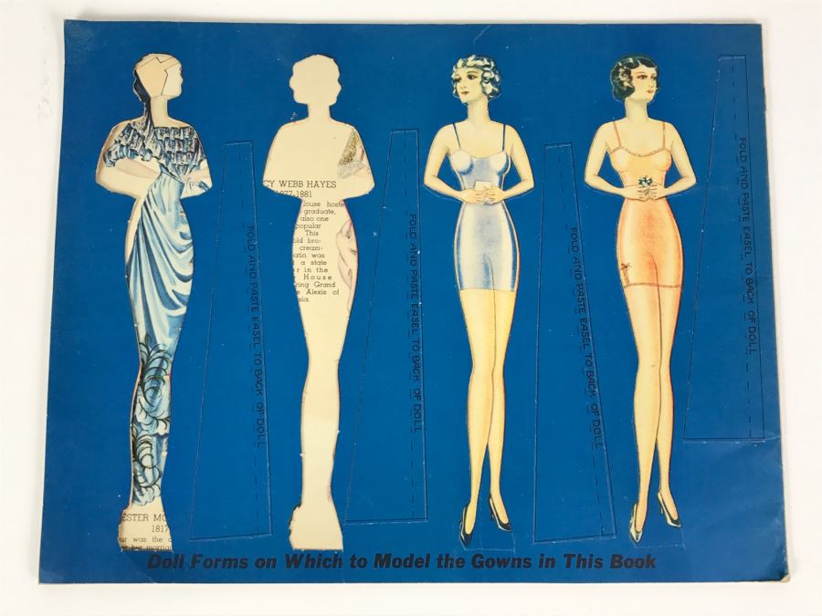 Vintage 1937 Paper Dolls Dresses Worn By The First Ladies Of The White House No. 2164 By Maybelle Mercer Saalfield Pub Co (2 Paper Dolls On Back Missing) [Photo 4]