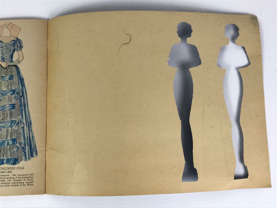 Vintage 1937 Paper Dolls Dresses Worn By The First Ladies Of The White House No. 2164 By Maybelle Mercer Saalfield Pub Co (2 Paper Dolls On Back Missing) [Photo 19]