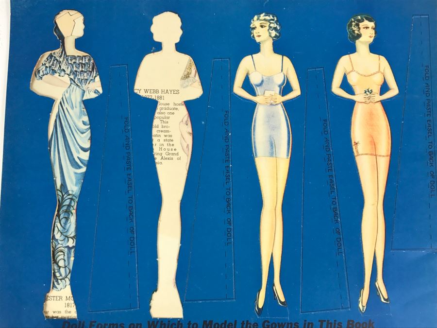 Vintage 1937 Paper Dolls Dresses Worn By The First Ladies Of The White House No. 2164 By Maybelle Mercer Saalfield Pub Co (2 Paper Dolls On Back Missing) [Photo 5]