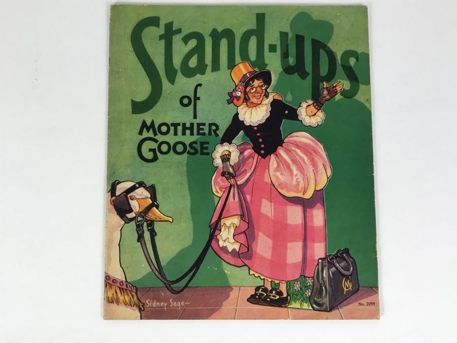 Vintage 1934 Stand-ups Of Mother Goose Sidney Sage No. 2099 Saalfield Publishing Co Paper Dolls