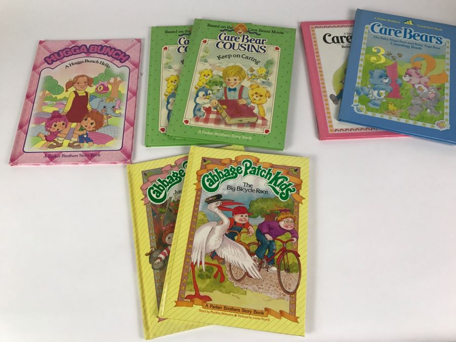 Collection Of Vintage Parker Brothers Story Books: Care Bears, Care Bear Cousins, HuggaBunch, Cabbage Patch Kids