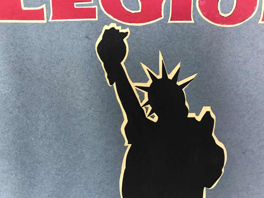 Set Of (3) Vintage Hand Crafted Buy American Legion Poppies Posters [Photo 5]