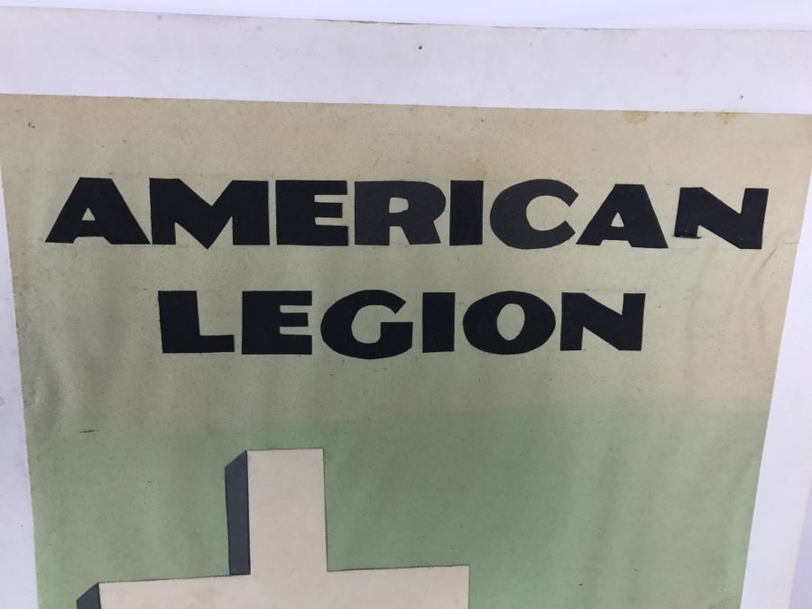 Set Of (3) Vintage Hand Crafted Buy American Legion Poppies Posters [Photo 12]
