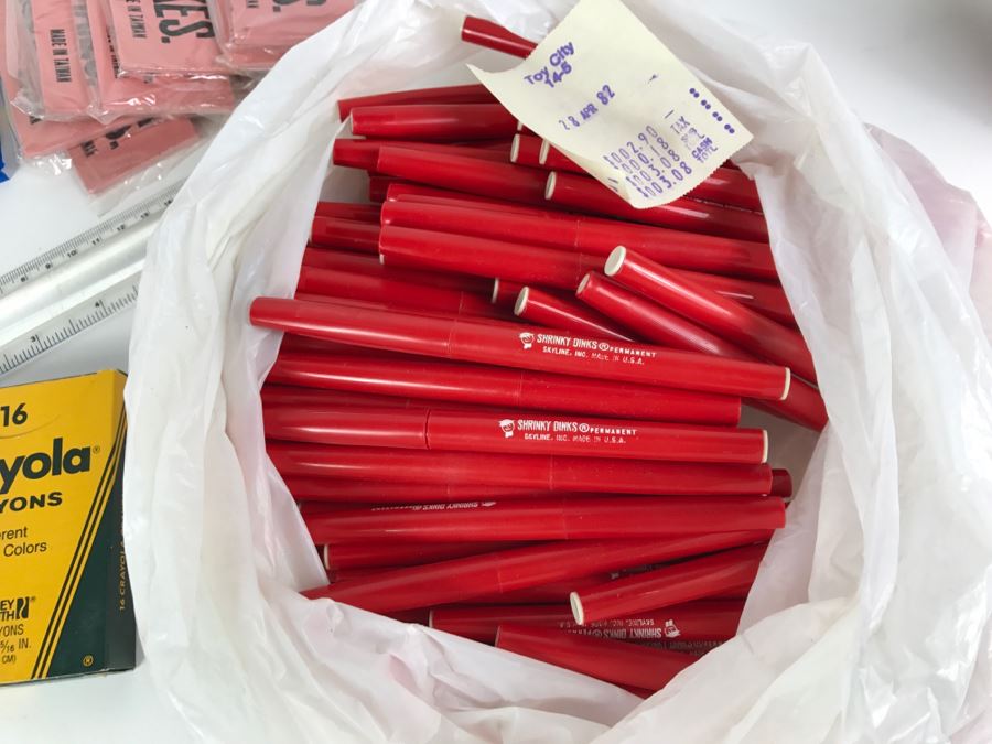 Vintage School Supplies: Giant Erasers, Pencils, Racing Car Erasers, Japanese Pencils, Shrinky Dinks Permanent [Photo 5]