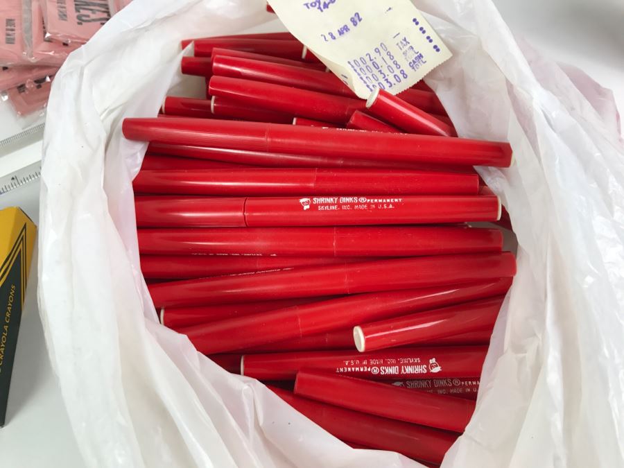 Vintage School Supplies: Giant Erasers, Pencils, Racing Car Erasers, Japanese Pencils, Shrinky Dinks Permanent [Photo 7]