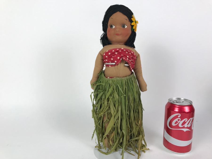 Vintage Hawaiian Cloth Hula Girl Doll