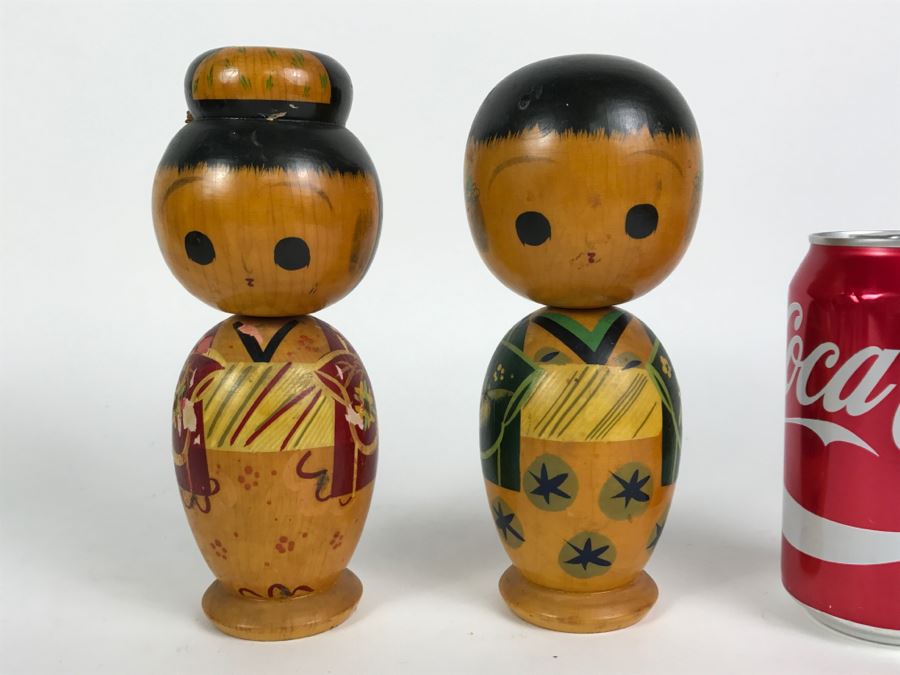 Vintage Japanese Kokeshi Wooden Dolls