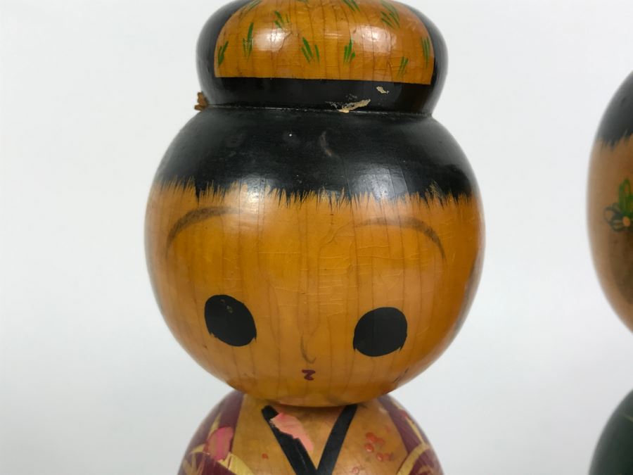 Vintage Japanese Kokeshi Wooden Dolls [Photo 3]