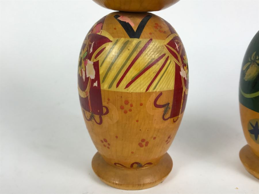 Vintage Japanese Kokeshi Wooden Dolls [Photo 4]
