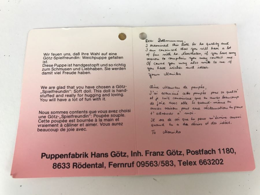 Gotz German Doll New In Box [Photo 10]