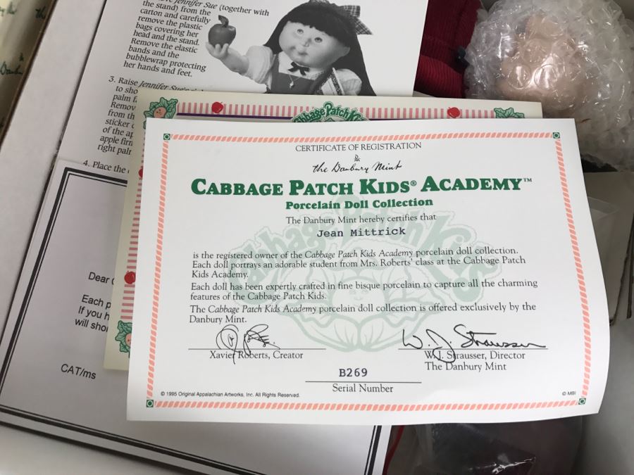 Jennifer Sue Cabbage Patch Kids 1995 Danbury Mint New in Box [Photo 8]