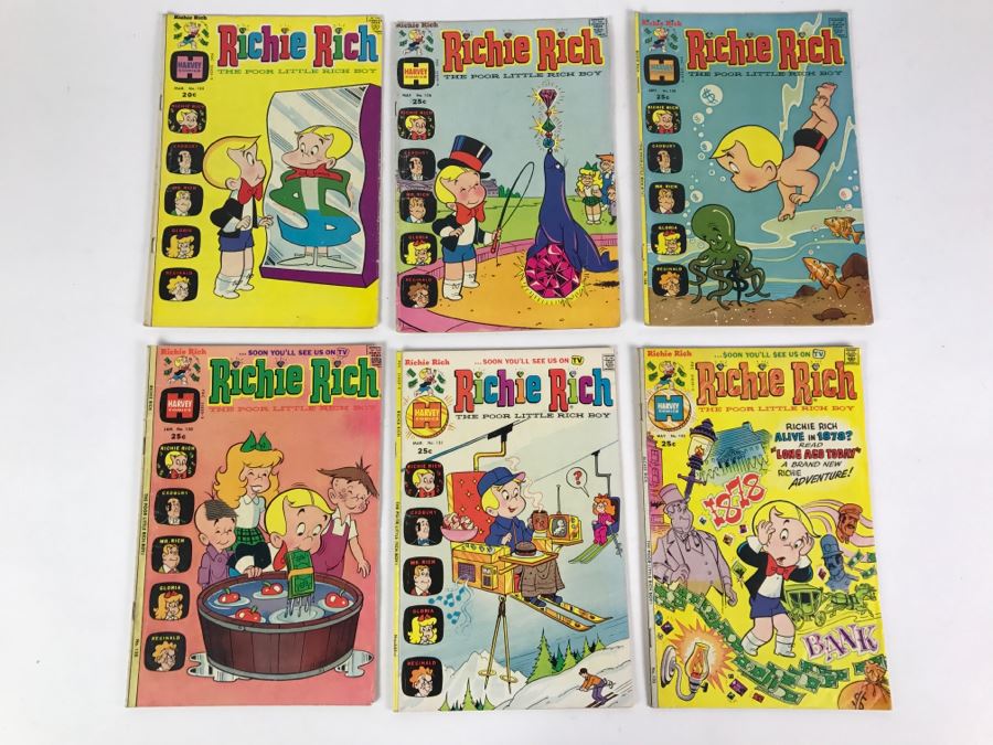 (6) Richie Rich Comic Books #125, 126, 128, 130, 131, 132 [Photo 1]